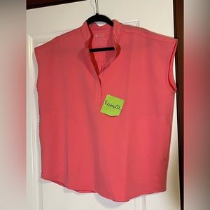 Womens medium Rafaela scrub top- hot coral-figs